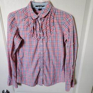 GAP western plaid button up top Size 4